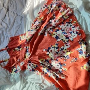 Euc XL Pinupgirl clothing ginger dress in coral floral